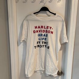 Harley-Davidson White Tee with Bold Text